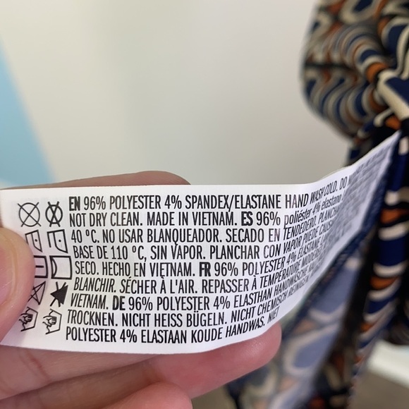 Forever 21  - NWT Burnt Orange and Blue Diamond Sleeveless  Dress Size Small - Picture 7 of 14